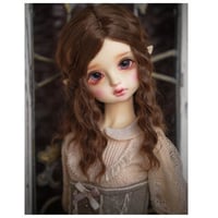 BJD ウィッグ 女性 ロング カーリーヘア 球体関節人形 カスタムドール 人形用 髪 SD DD MSD YOSD テディブラウン 色鮮やか 選べる3サイズ