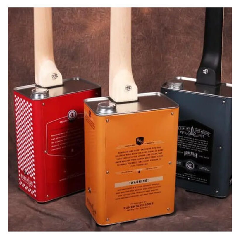 【美品】ボヘミアンbohemian　オイル缶ギター　ハードケース付き 美品】ボヘミアンbohemian オイル缶ギター ハードケース付き