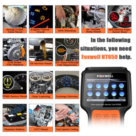 FOXWELL NT650 故障診断機 日本語対応 車 OBD2 スキャンツール 自動車 メンテナンス 故障診断ツール コードスキャナー リーダー