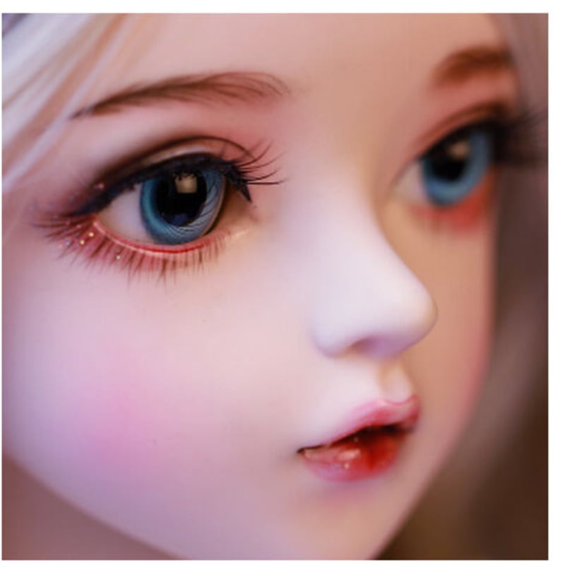 銀髪の美少女】 BJD フルセット 1/3 60cm 球体関節人形 本体＋眼球＋