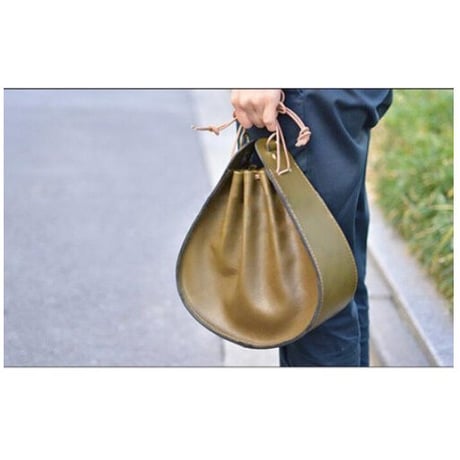 レザークラフト   革 ハンドメイド ひもチャック ハンドバッグ アクリル ステンシル テンプレート