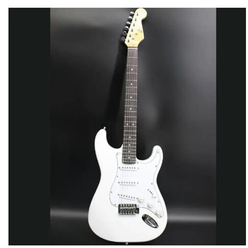 エレキギター 38インチ ホワイト 白色 マホガニー ローズウッド ギター