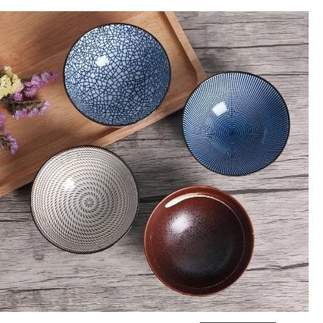 4個セット 高級 和風 セラミック  4.5 インチ 300 ミリリットル 磁器  茶碗