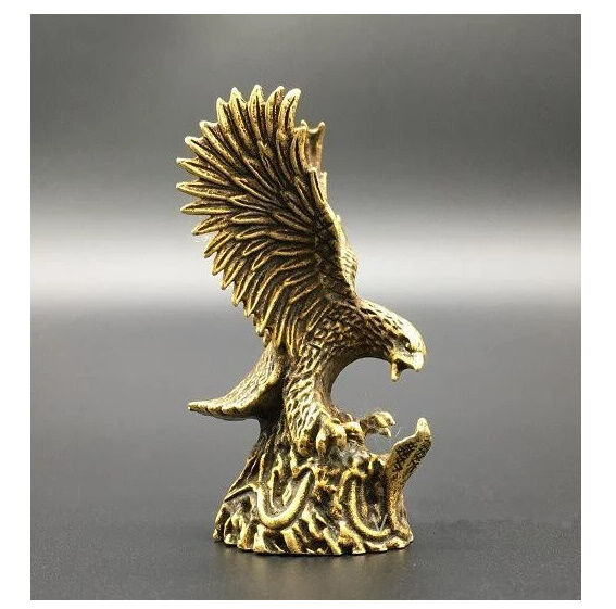 オブジェ】 置物 インテリア 彫刻 鷹 ワシ 銅像 手の平 ミニサイズ