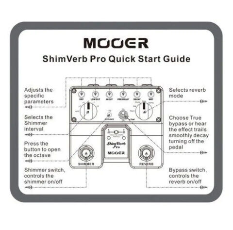 MOOER ShimVerb デジタル エフェクト ギター ペダル フットスイッチ