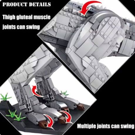 【体が動く！】 LEGO互換 恐竜 ブロック ティラノサウルス T-REX ダイナソー T-レックス