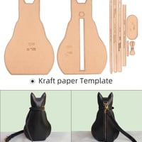 レザークラフト クラフト紙 テンプレート 猫 クロスボディバッグ ハンドバッグ 猫型 猫グッズ WPM123