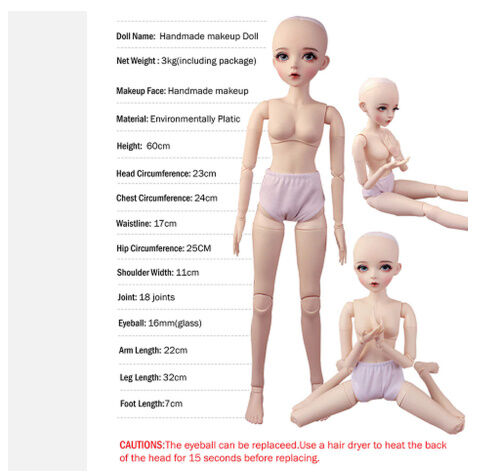 花柄の可愛い衣装】 BJD フルセット 1/3 美少女 60cm 球体関節人形  