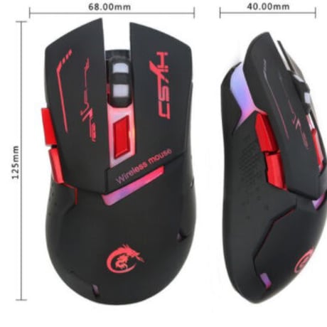 HXSJ 2400 dpi 充電式 ワイヤレス ゲームマウス 7 色 バックライト