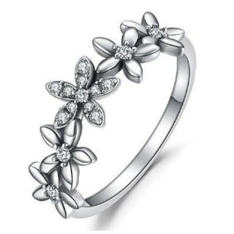 JewelryPalace ヴィンテージフラワー キュービックジルコニアリング