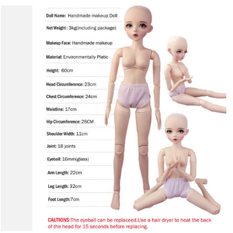 【金髪】 球体関節人形 1/3 BJD フルセット ピンクの衣装 60cm 本体＋眼球＋ウィッグ＋服＋靴 メイクアップ済み 女の子 大きい カスタムドール 美少女 【エレガント・優雅】