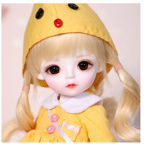 球体関節人形 BJD フルセット 1/6 ロリータ 女の子 本体＋眼球＋服＋靴＋ウィッグ メイクアップ済み カスタムドール かわいい 美少女 黄色い衣装 26cm 選べる2色