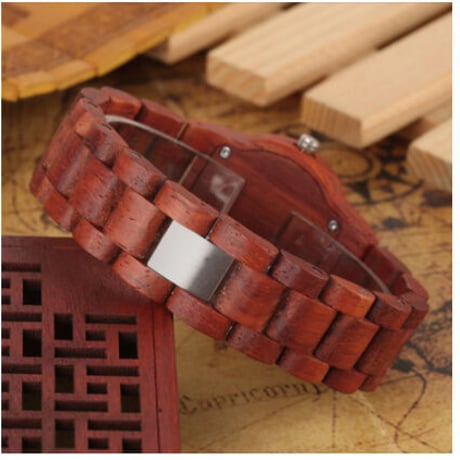 YISUYA ブレスレットウォッチ 木製腕時計 クォーツ 木製バンド レディースウォッチ 3色展開