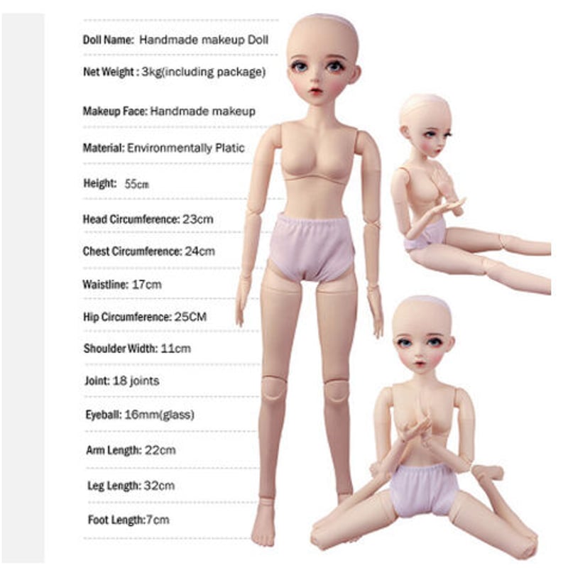 茶髪・ニット帽付き】 BJD 球体関節人形 60cm 1/3 フルセット 美少女