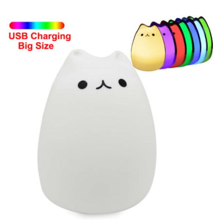 【ナイトライト】 ねこ 猫 タッチセンサー式 子供部屋 ベッドサイド 【LED】