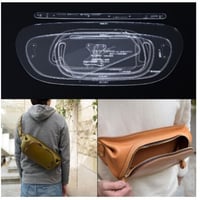 レザークラフト ハンドメイド ショルダー ボディバッグ ウエストパック  透明 アクリル パターン テンプレート