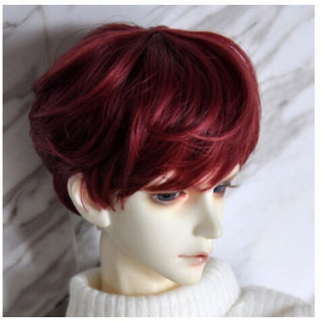 BJD ウィッグ ショートヘア 人形用 球体関節人形 カスタムドール ドールウィッグ DD SD YOSD MSD 1/3 1/4 1/6 ブラウン ワインレッド 鮮やか 選べる3サイズと2色