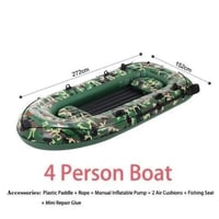 4人乗り 迷彩柄ゴムボート PVC インフレータブルボート カヤック 釣り クッション フィッシングボート
