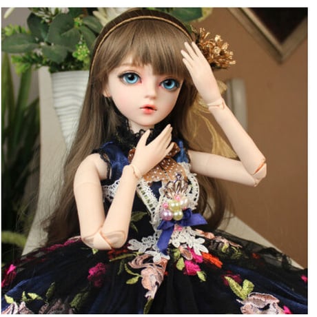 【ロリータ】 BJD 1/3 球体関節人形 60cm フルセット 本体＋眼球＋ウィッグ＋服＋靴 メイクアップ済み カスタムドール 美少女 女の子【プリンセス】