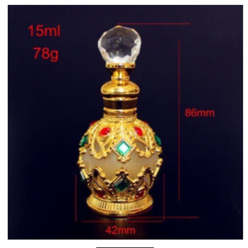 15ml 金属 香水瓶 アラブ スタイル エッセンシャル オイル スポイト