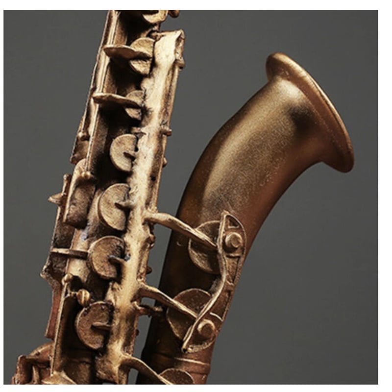 オブジェ】 バイオリン サックス 楽器 37cm 樹脂彫像 部屋装飾品