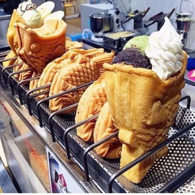 アイスクリーム ワッフルコーン たい焼き機 ガスタイプ 5鋳型 アイスクリーム ワッフルコーン たい焼き機 ガスタイプ 5鋳型