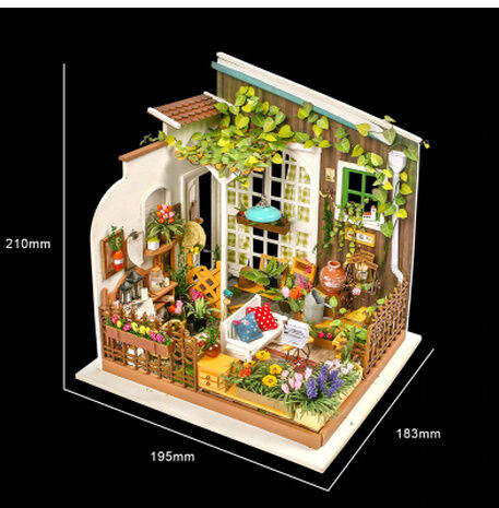 DG108】 ROBOTIME ガーデン ミラーの庭 木製立体パズル フラワーハウス