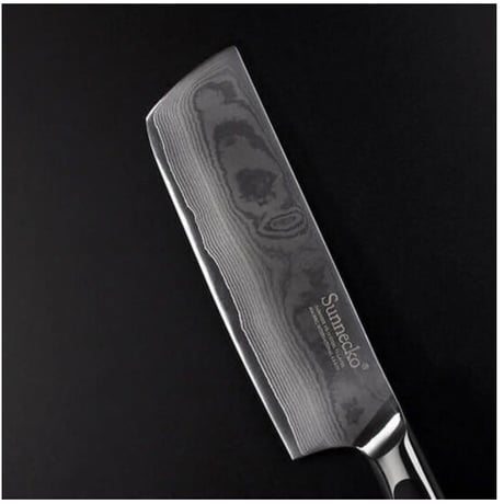 Sunnecko プロ用 7インチ クリーバーナイフ 日本製VG10コアスチールブレード 強力硬度 ダマスカス模様 キッチンナイフG10ハンドル