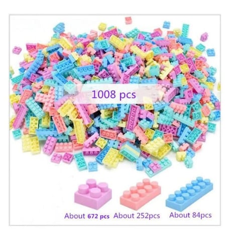 レゴ互換 マカロンカラー ブロック 1008ピース パステル カラフル 組み立て ブロック LEGO互換品 おもちゃホビー 誕生日プレゼント