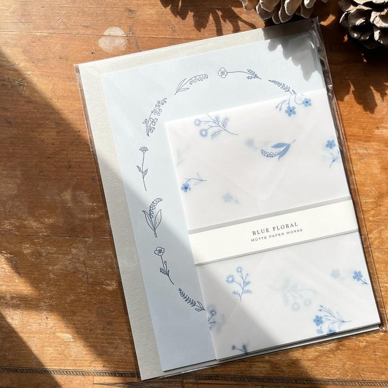 hüttepaperworks 活版印刷の便箋とトレーシングペーパーの封筒の