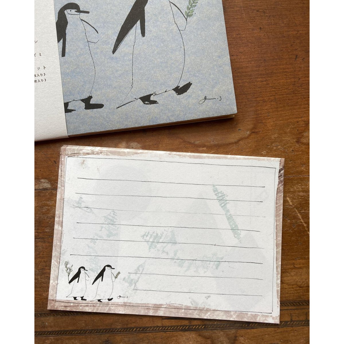 Jun Sasaki レターセット ペンギン、鳥、ハリネズミ | ツバキ舎