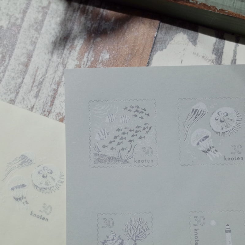 knoten 切手風シール【海】 | ツバキ舎
