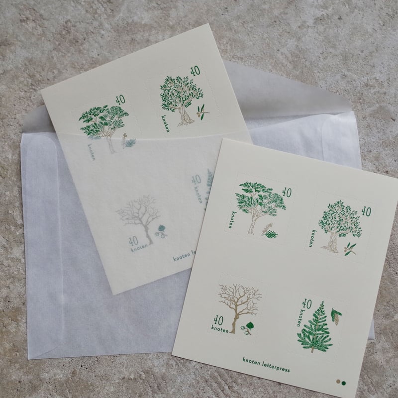 knoten 切手風シール【木々】 | ツバキ舎