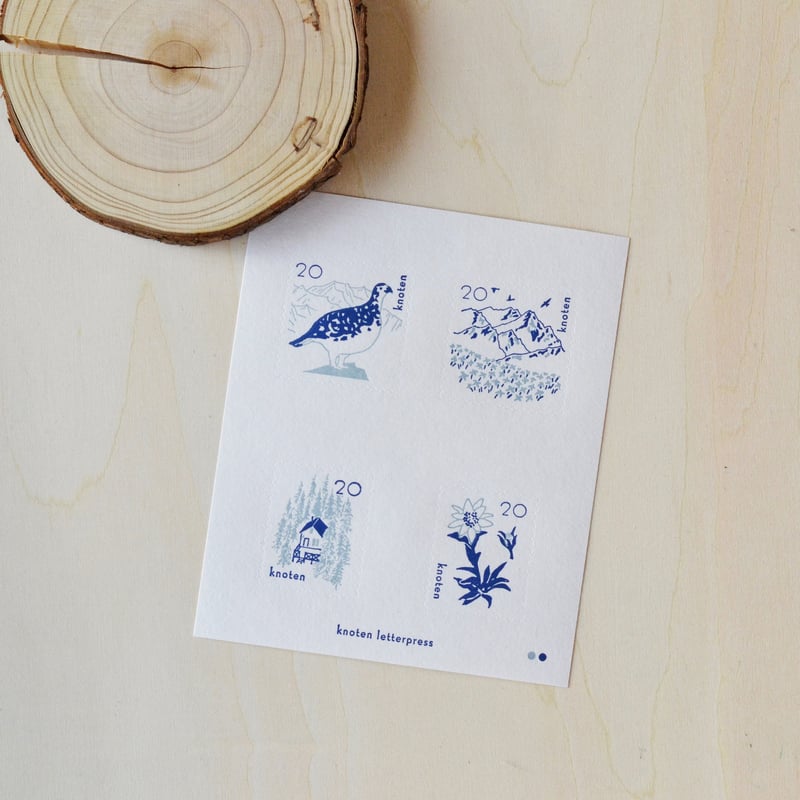 knoten 切手風シール【山】 | ツバキ舎