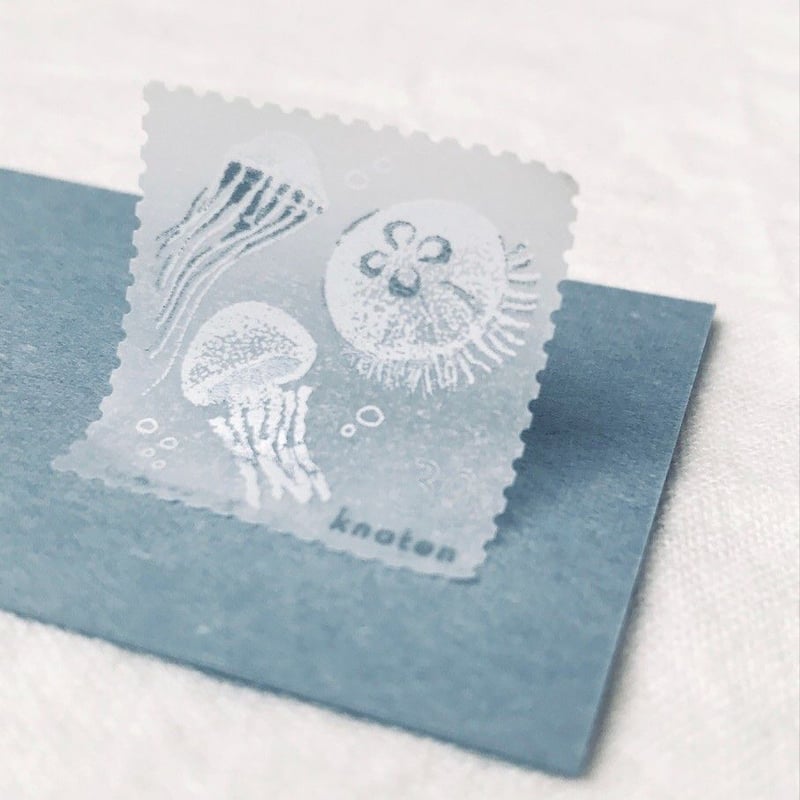knoten 切手風シール【海】 | ツバキ舎