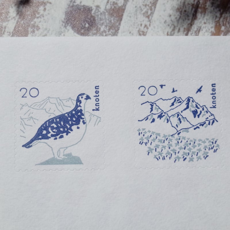 knoten 切手風シール【山】 | ツバキ舎