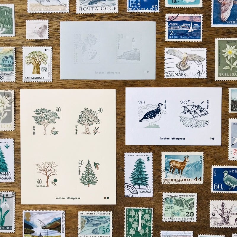 knoten 切手風シール【木々】 | ツバキ舎