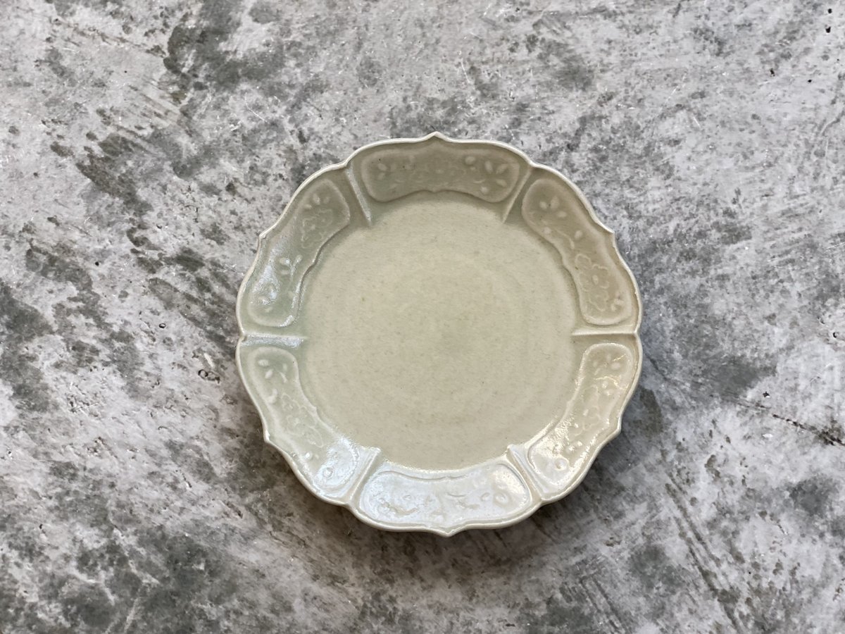 印判菊花緑 4寸皿 5客 Antique Sam's Collection