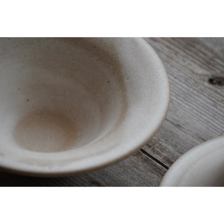 【北側雄一】朝顔鉢 白砂釉／窯変黒釉