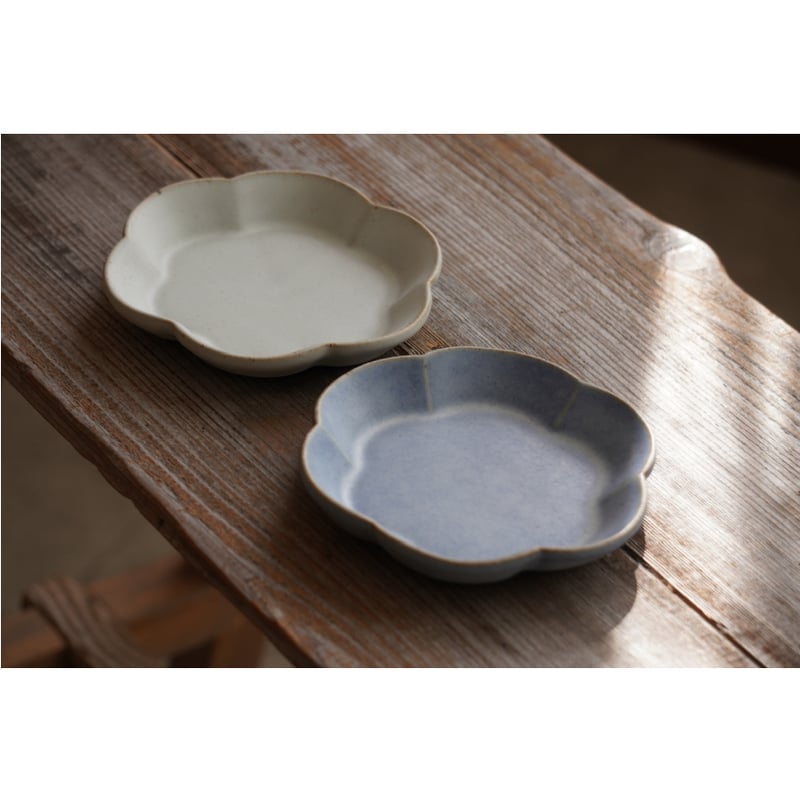 中林範夫】4寸花皿 白/青 | Kinilu STORE