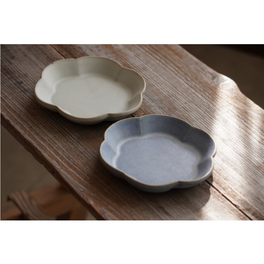 中林範夫】4寸花皿 白/青 | Kinilu STORE