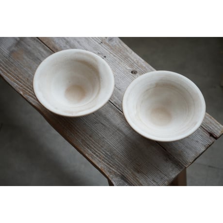 【北側雄一】朝顔鉢 白砂釉／窯変黒釉