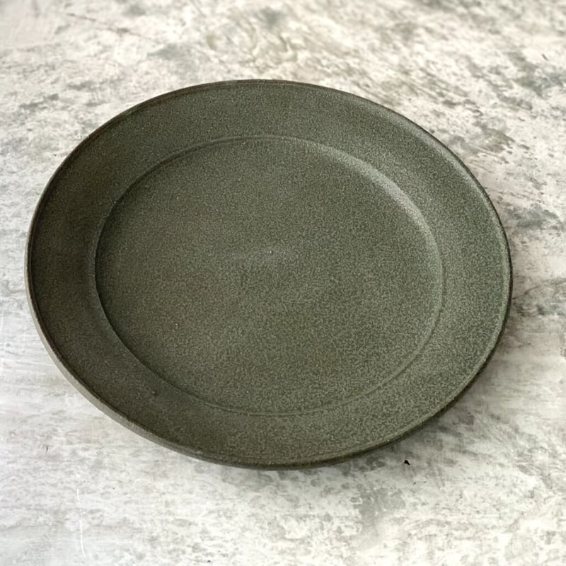 佐藤敬】8寸リム皿 青／緑 | Kinilu STORE