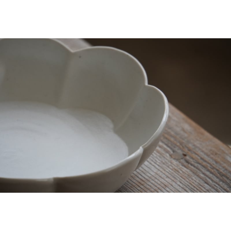 【珍品?】白地花図皿（キズあり） 水野克俊 白磁口紅桜8寸皿 ｜ 暮らしのうつわ花田 和食器 通販