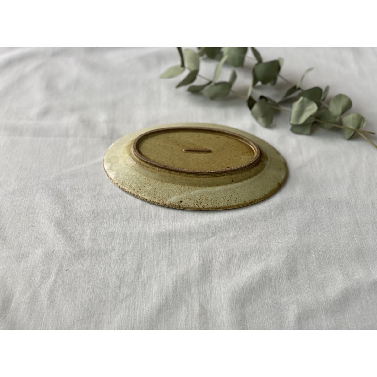 佐藤敬】黄粉引 楕円皿 小 | Kinilu STORE