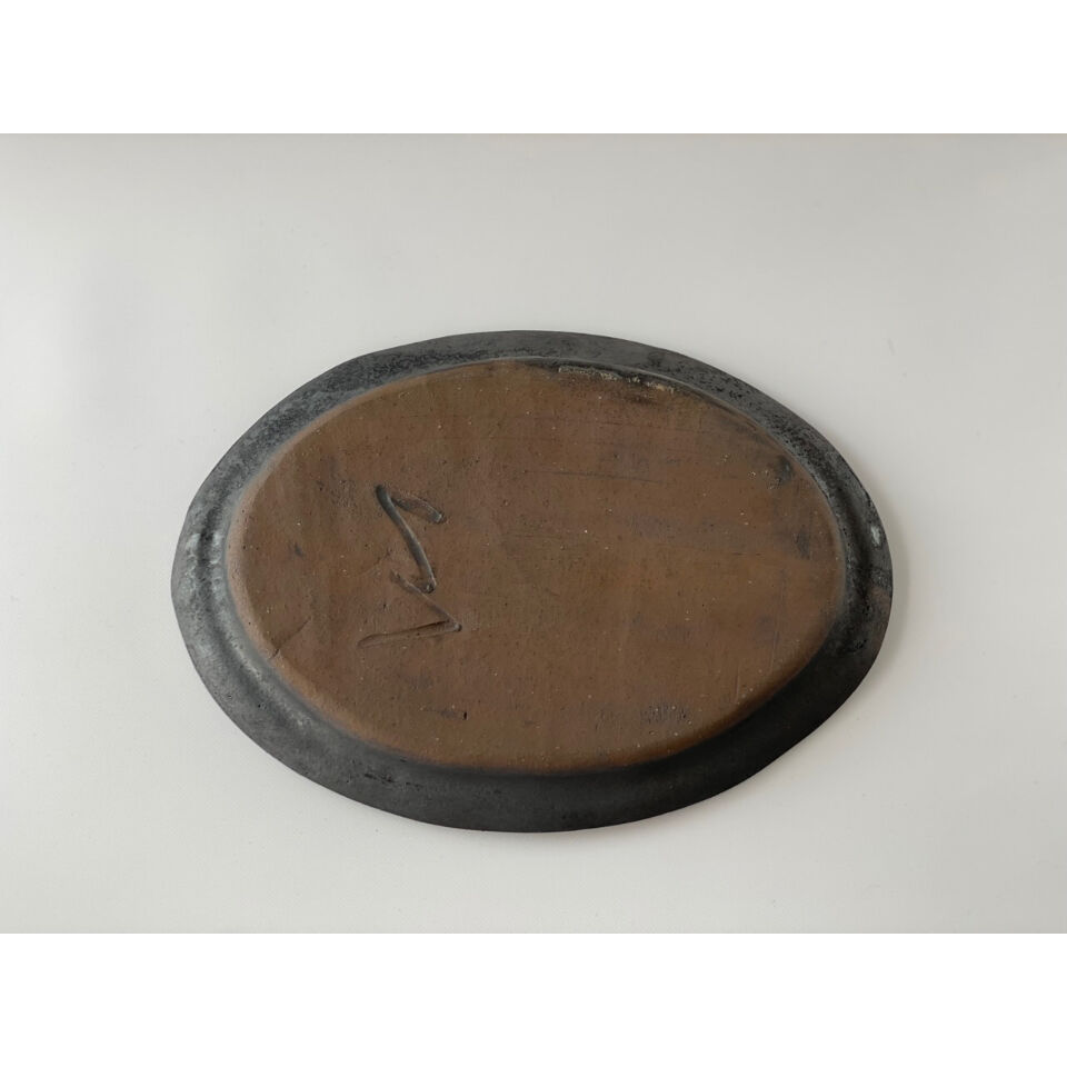 遠藤素子】オーバル皿M 粉引／鉄釉 | Kinilu STORE