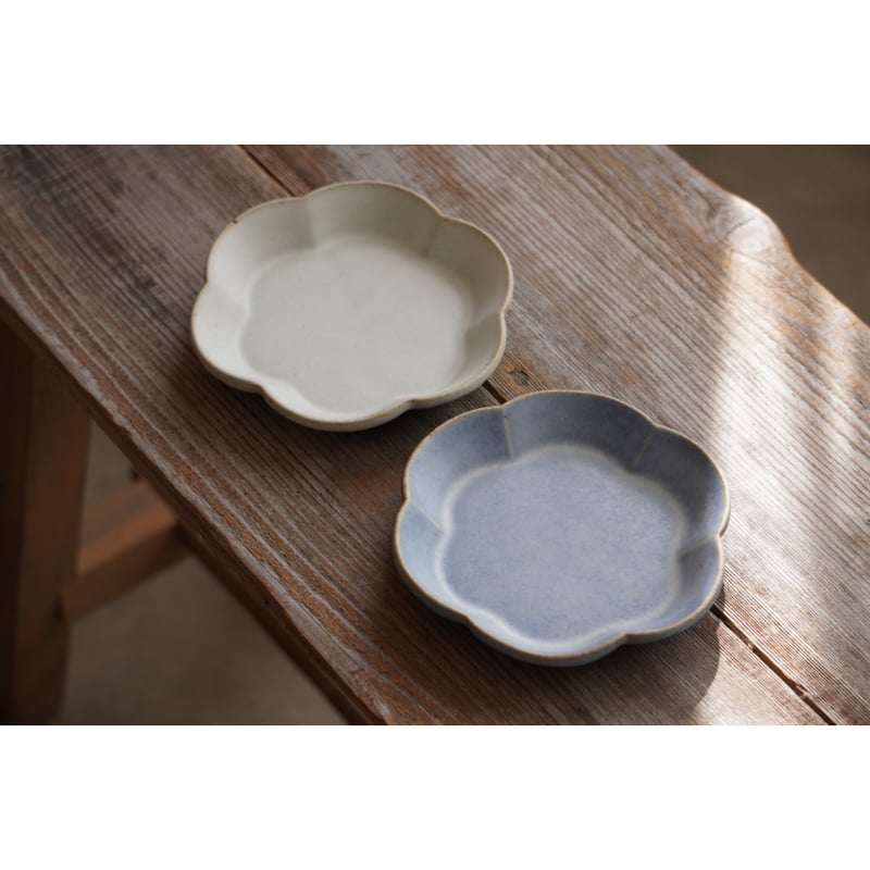 中林範夫】4寸花皿 白/青 | Kinilu STORE