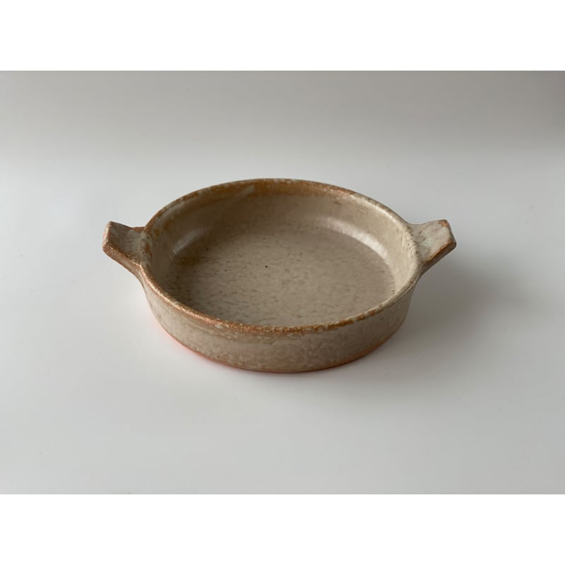 遠藤素子】グラタン皿 大 粉引／鉄釉 | Kinilu STORE