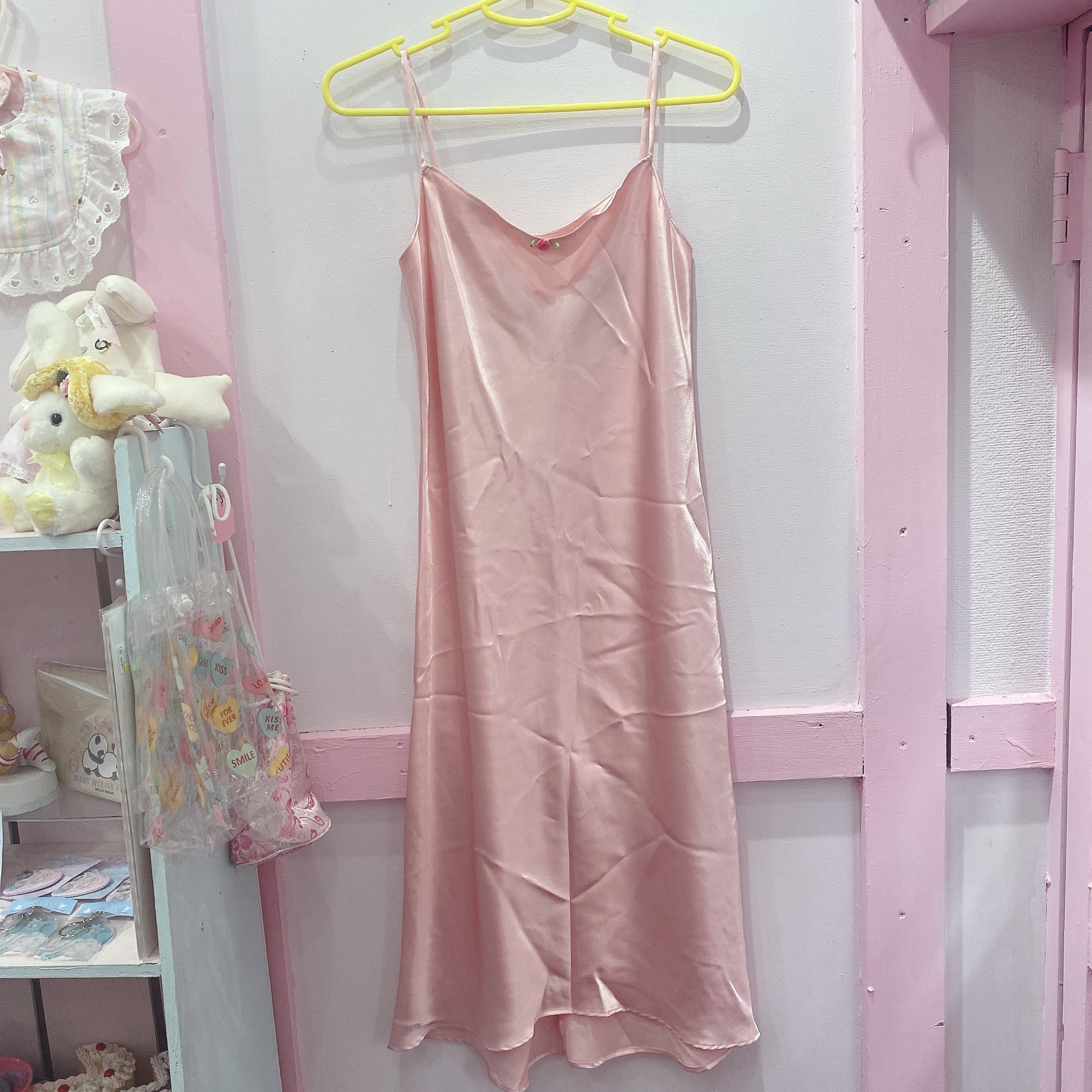 専用です♡pois♡キャミワンピース♡超美品♡ベビーピンク♡サテンサマードレス♡ original