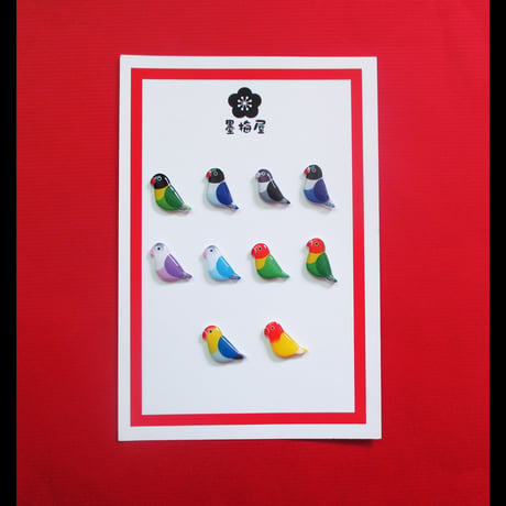 【選べるピンバッジミニ】ボタンインコ